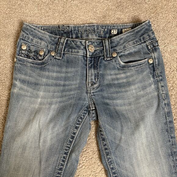 Miss Me Womens Embellished Sequin Straight Leg Jeans Medium Wash Size 27 - Picture 8 of 14